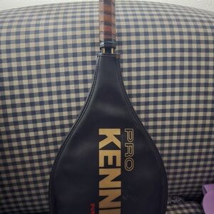 Black Pro Kennex Power Ace 93 Mid Size Aluminum Tennis Rackuet L 4 1/4 EUC Gold